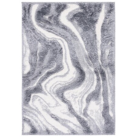 Safavieh 8 x 10 ft. Hi-Lo Shag 200 Contemporary Rectangle Area Rug; Grey & Light Grey HLS208F-8